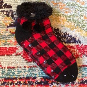 Buffalo Check Acrylic Slipper Socks